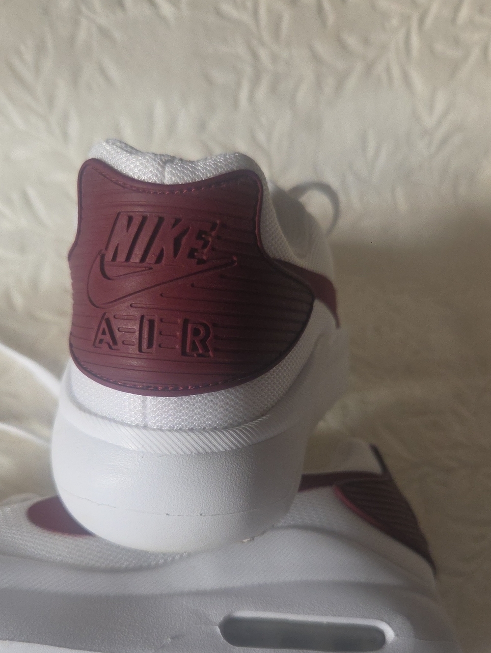 Nike Men’s White and Burgundy Air Sneakers